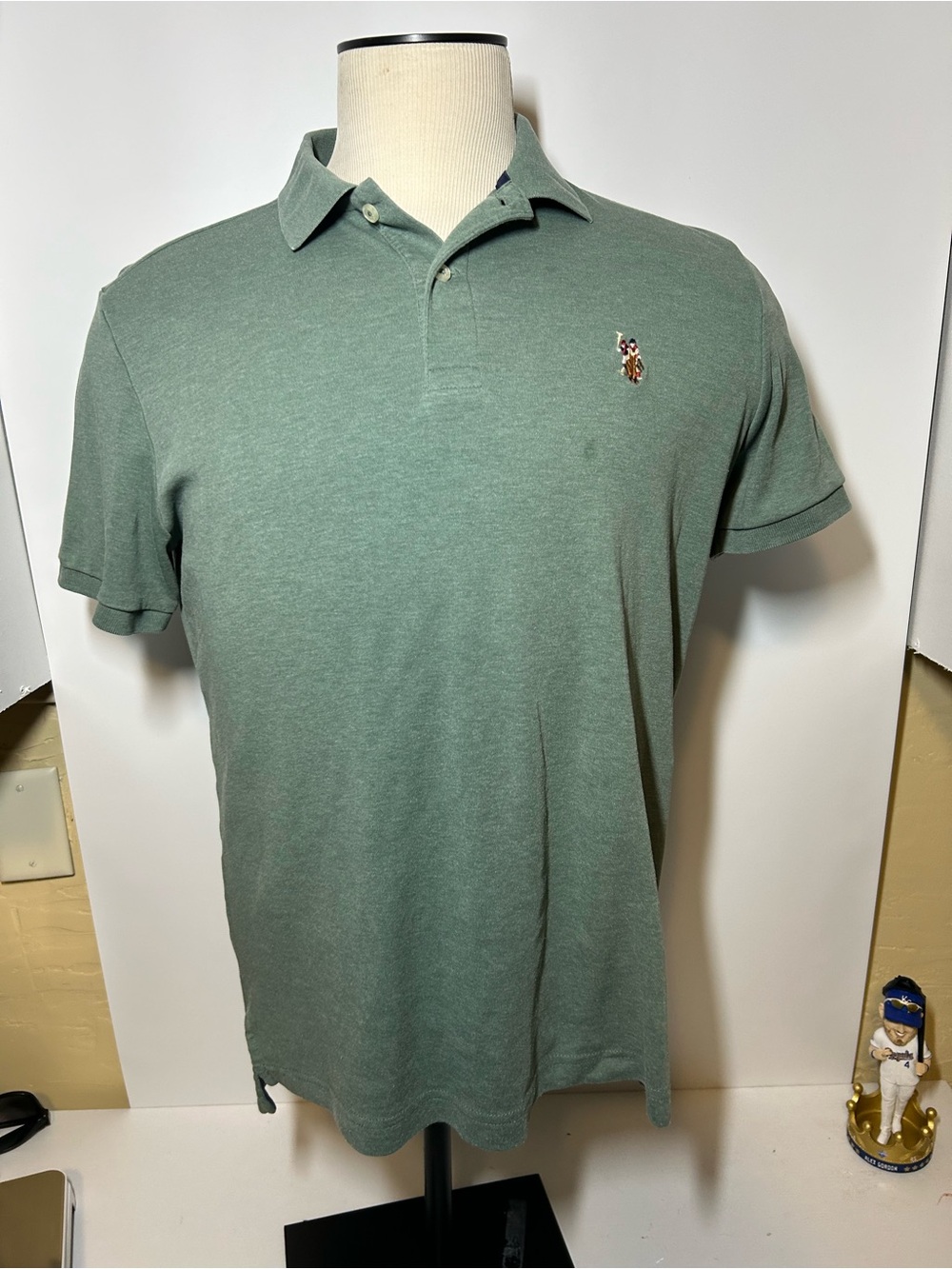 U.S. Polo Assn. Men's Heather Sage Green Short-Sleeve Polo